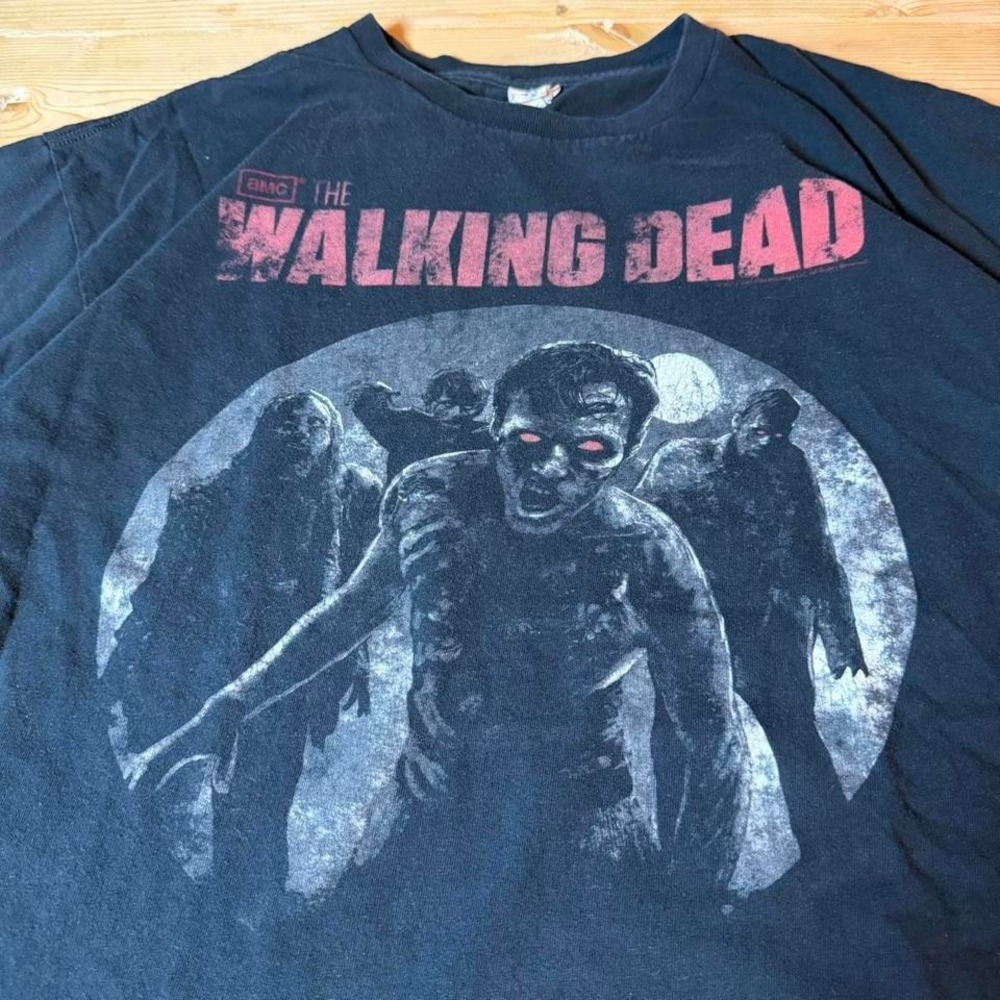The Walking Dead AMC Zombie Graphic T-Shirt Mens XL Black Gildan Heavy Cotton